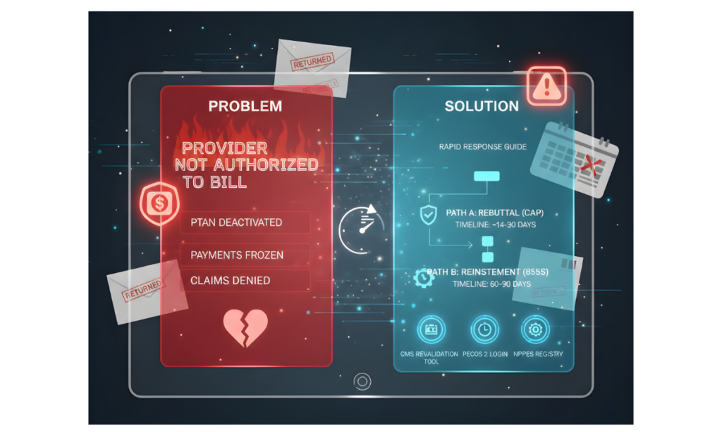 Steps to reactivate a deactivated Medicare PTAN via PECOS