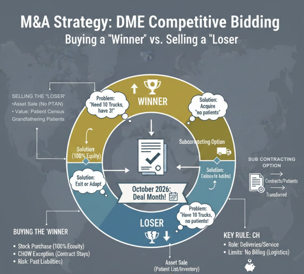 Comparison chart of DME Stock vs Asset sales for Medicare contracts.
